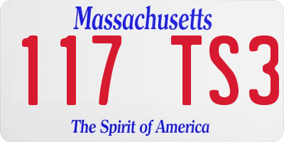 MA license plate 117TS3