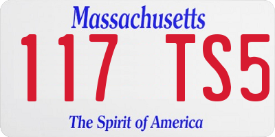 MA license plate 117TS5