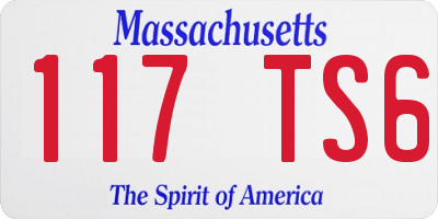 MA license plate 117TS6