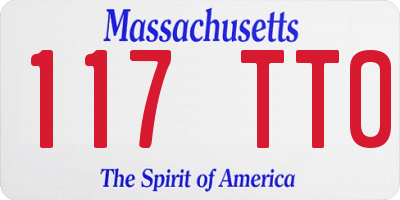 MA license plate 117TT0