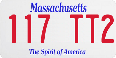 MA license plate 117TT2