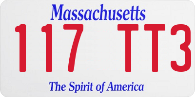 MA license plate 117TT3