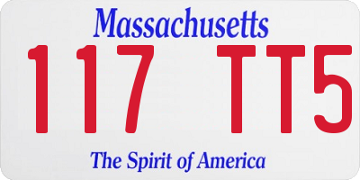 MA license plate 117TT5