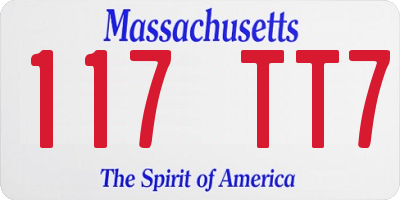 MA license plate 117TT7