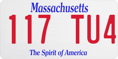 MA license plate 117TU4