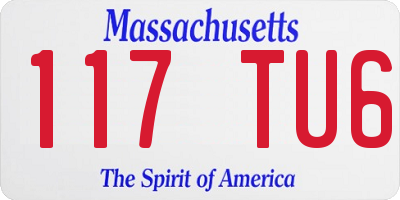 MA license plate 117TU6