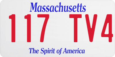MA license plate 117TV4