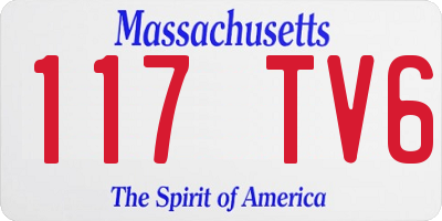 MA license plate 117TV6