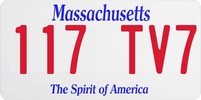 MA license plate 117TV7