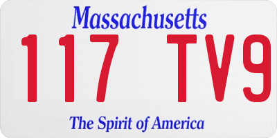 MA license plate 117TV9