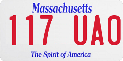 MA license plate 117UA0
