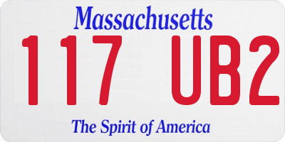 MA license plate 117UB2