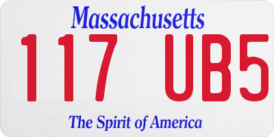 MA license plate 117UB5