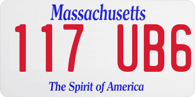 MA license plate 117UB6