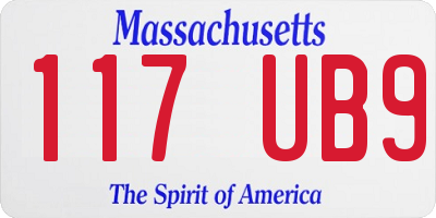 MA license plate 117UB9
