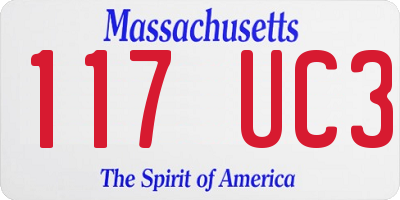 MA license plate 117UC3