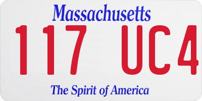 MA license plate 117UC4
