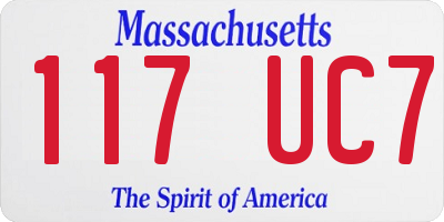MA license plate 117UC7