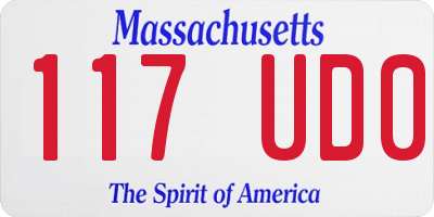 MA license plate 117UD0
