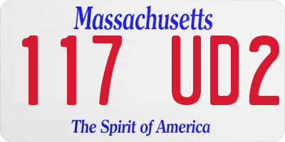 MA license plate 117UD2