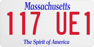MA license plate 117UE1