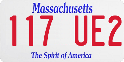 MA license plate 117UE2