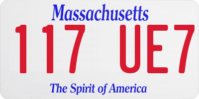 MA license plate 117UE7