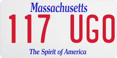 MA license plate 117UG0
