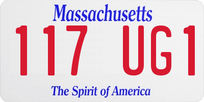 MA license plate 117UG1
