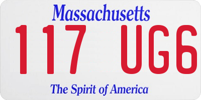 MA license plate 117UG6