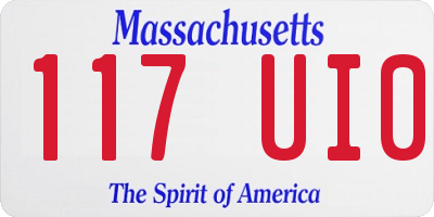 MA license plate 117UI0