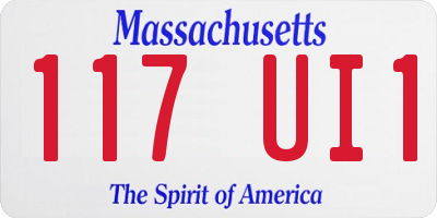 MA license plate 117UI1