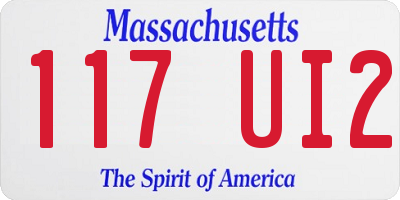MA license plate 117UI2