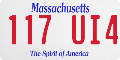 MA license plate 117UI4