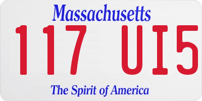 MA license plate 117UI5