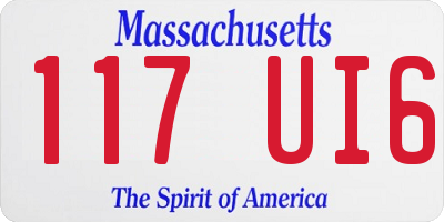 MA license plate 117UI6