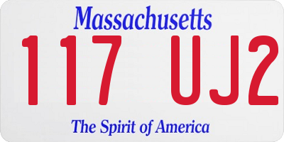 MA license plate 117UJ2