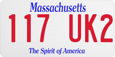 MA license plate 117UK2
