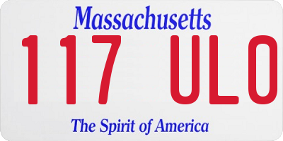 MA license plate 117UL0