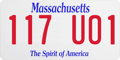 MA license plate 117UO1