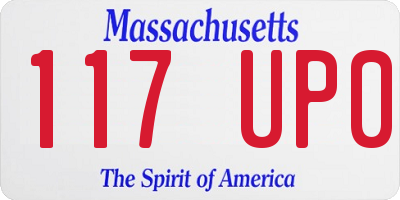MA license plate 117UP0