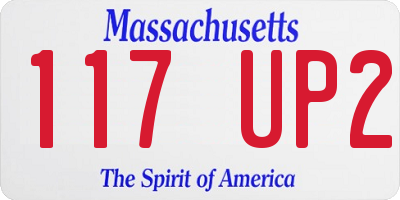 MA license plate 117UP2