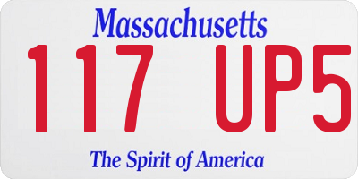 MA license plate 117UP5