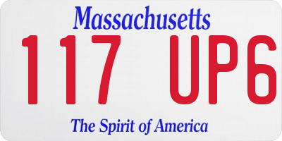MA license plate 117UP6
