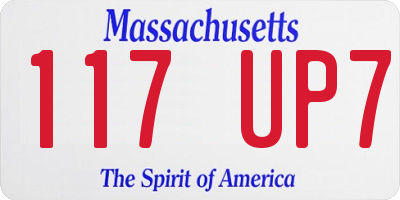 MA license plate 117UP7