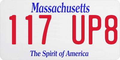 MA license plate 117UP8