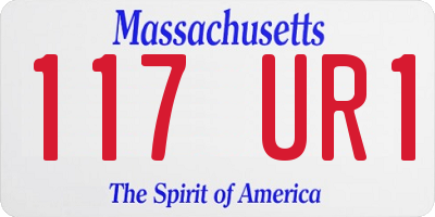 MA license plate 117UR1