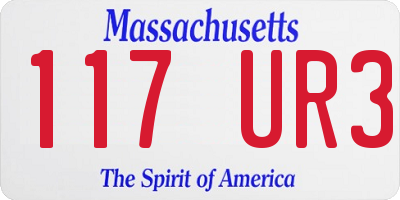 MA license plate 117UR3