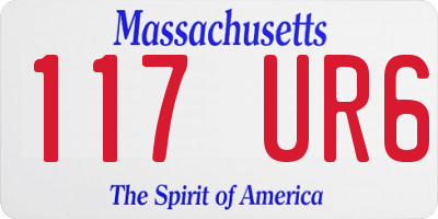 MA license plate 117UR6