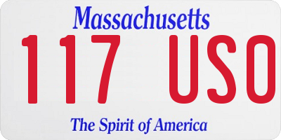 MA license plate 117US0